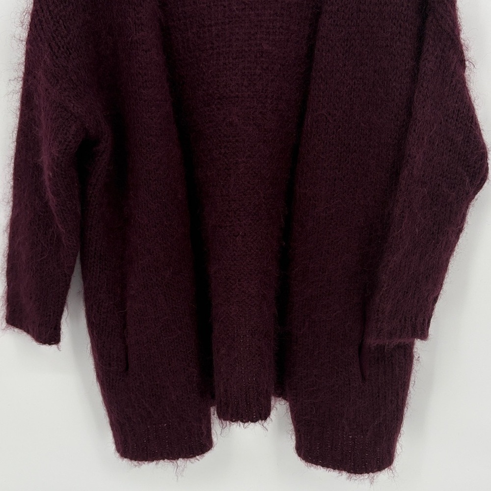 🧲Notshy mohair Deep Burgundy open Cardigan - Picture 3 of 7